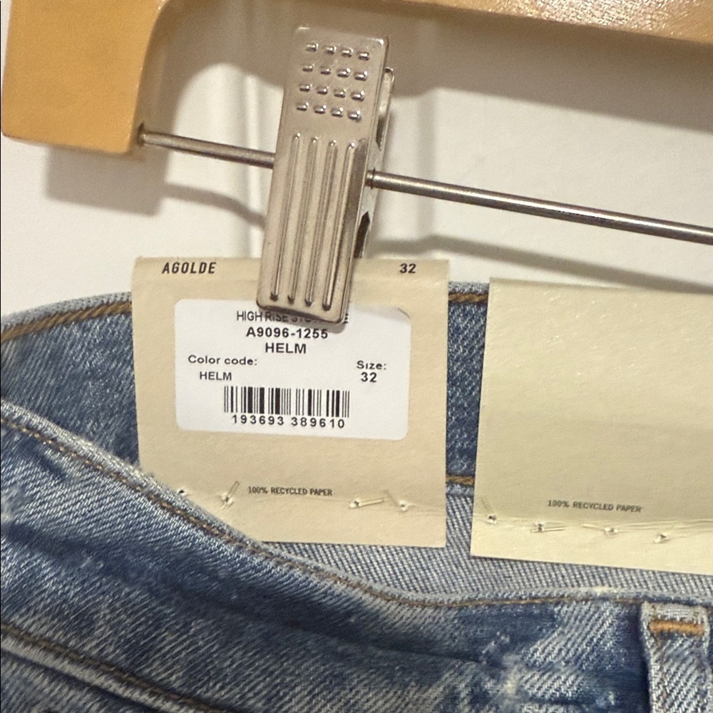 AGOLDE High-Rise Stovepipe Jeans Helm 32” - Picture 4 of 6